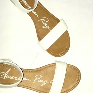 White/brown formal sandals